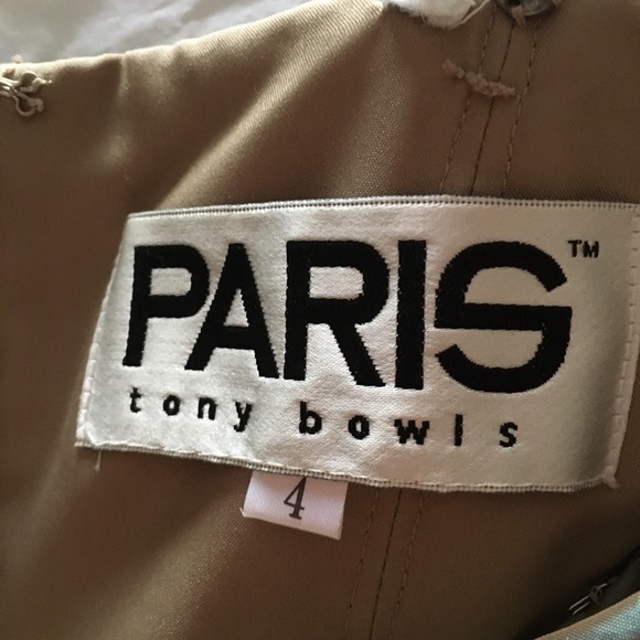 Paris Tony Bowls beautiful taffeta sage green mini prom dress. Size 4. - Picture 3 of 3